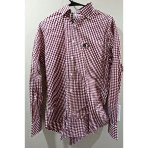 Thomas Dean Collegiate Florida State Seminoles GINGHAM Button Down  Shirt Large